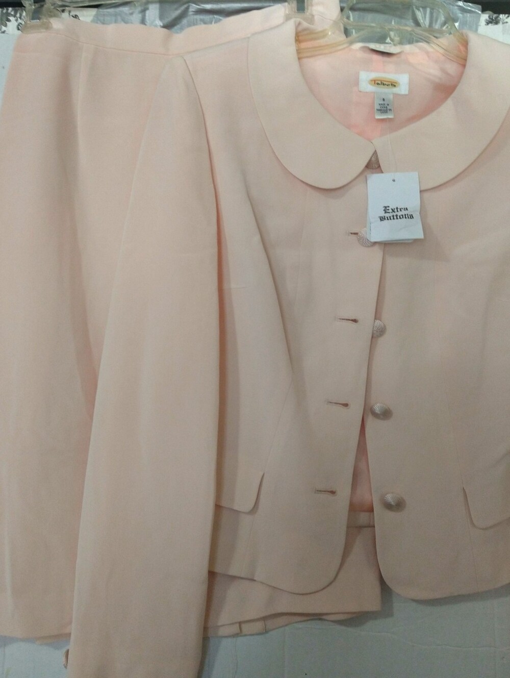 Talbots Pure Silk Lined Pastel Pink Classic Skirt Suit
